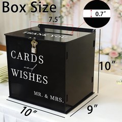 SOFARKKT Black Acrylic Card Box with Slot & Lock, DIY Large Wedding