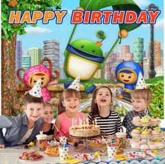 Team Umizoomi Party Decorations Backdrop Banner Poster Birthday Gift for Kids