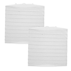 2pcs Foldable Paper Lanterns: Hanging Collapsible Lantern White – White Paper