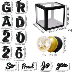 Stunning 2026 Graduation Decor Kit – 4 Balloon Boxes with Customizable Features