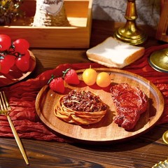 Rtteri 12 Pcs Acacia Wood Dinner Plates Round Dishes 0.95 Inches, Brown
