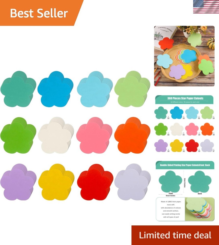 360 Pcs Spring Flowers Cutouts – Assorted Color Paper Flowers Shaped Die-Cuts…