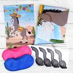 KUUQA Pin the Tail on the Donkey Party Game, Mexican Donkey Party Supplies, Birt