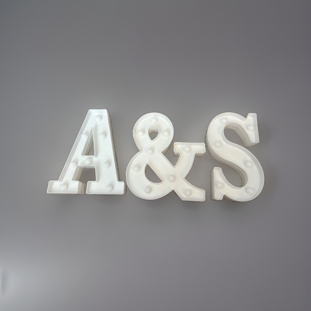 Light Up LED letters A & S Perfect For Weddings.