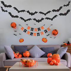 12PCS Halloween Hanging Bat Decorations with Glowing Eyes, Spooky Realistic Hall