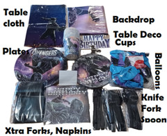 AVENGERS MARVEL Party Set for 10 Cups Plates Balloons Kit Decorations Supplies