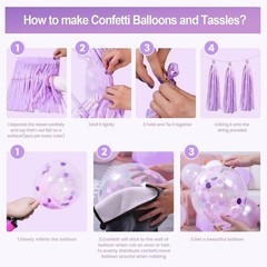 Elegant Purple Pink Birthday Decorations Set with Happy Birthday Banner