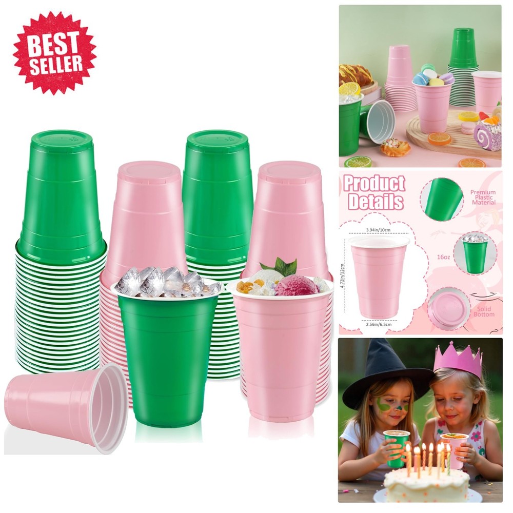 Charming 50 Pcs Witch Party Cups – 16 Oz Leak-Proof for Spooky Celebrations