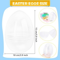 12 Pack 6 Inch Jumbo Clear Easter Eggs Large Fillable Easter Egg Transparent …