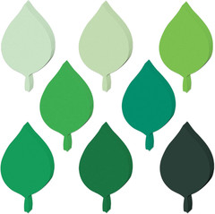 200 Pcs Paper Leaf Cutouts Assorted Green Color Leaf Cut Outs 4 Inch Paper Leave