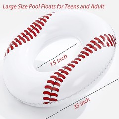 2Pcs Large Inflatable Pool Float for Adults Baseball Soccer Sports Swim Rings…