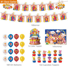 Circus Theme Birthday Party Decorations, Cartoon Carnival Animal Party Supplies