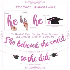 Class of 2026 Graduation Decrations for Girls, Pre-Strung She Believed She Co…
