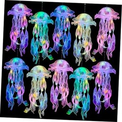 Jellyfish Decor – 10 Pcs Light Up Jellyfish Lanterns, Hanging Jelly Multicolor