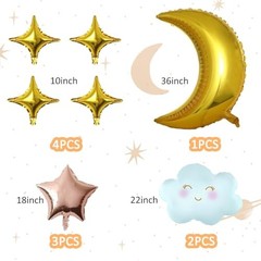 Cloud, Moon, Star Balloons Set – Baby Gender Reveal, Birthday Party Decorations
