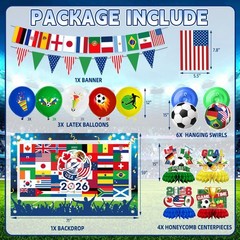 Soccer Party Decorations, 60×70 Inch Vibrant Soccer Backdrop Banner Hanging S…