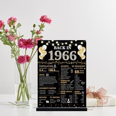 60th Birthday Decorations Gift for Women Men, Black Gold Back in 1966 Poster …
