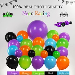 Monster Truck Theme Balloon Garland Arch Kit vibrant Orange Green Purple with…