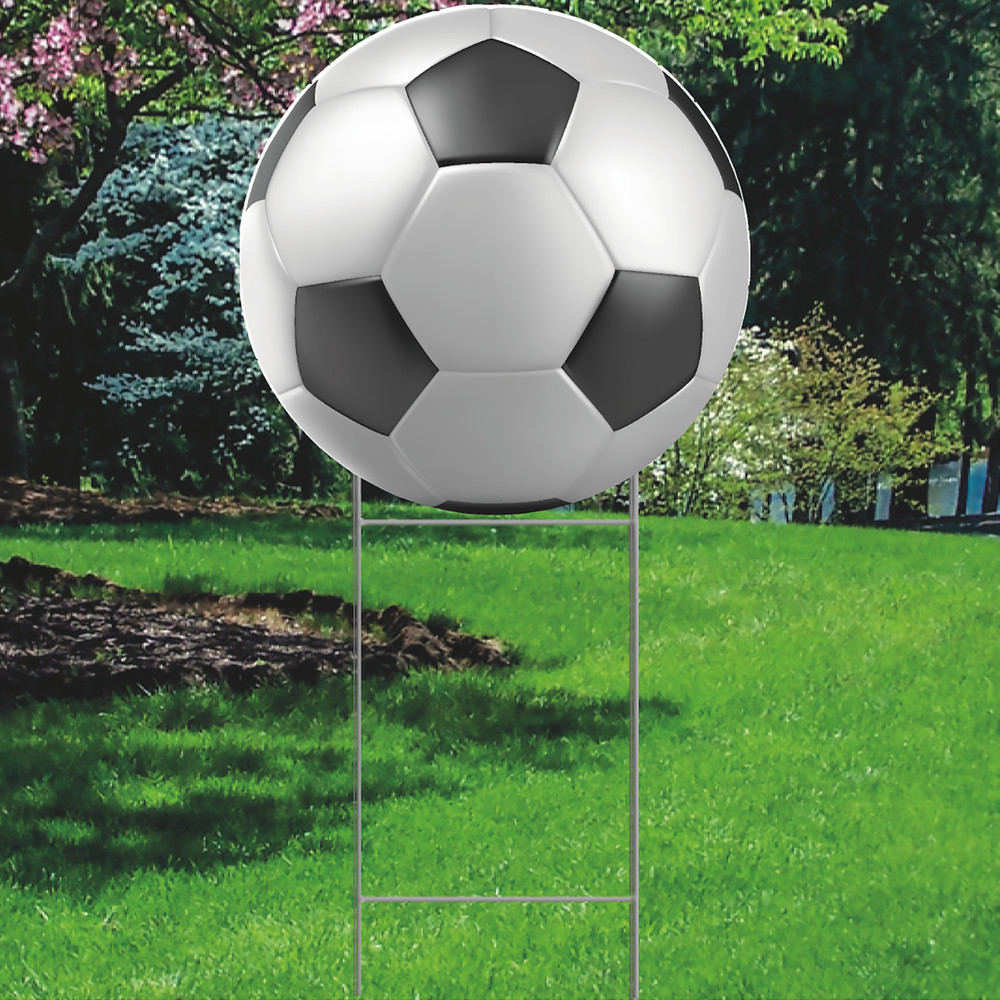 YS3033 Soccer Ball Sports Plastic Outdoor Yard Sign Decoration Cutout