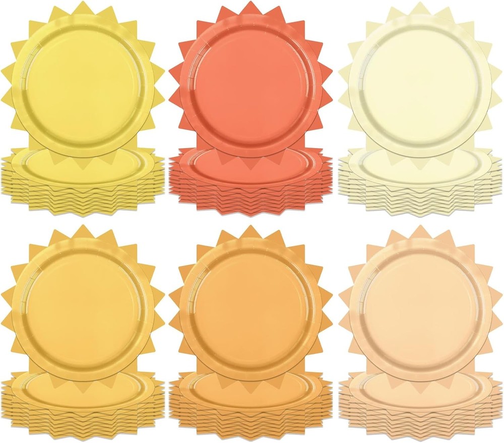 48 Pcs Boho Sun Paper Plates First Trip Around The Sunshine Disposable Plates