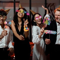 42 PCS 70s Photo Booth Props 1970s Disco Theme Party Decorations Supplies