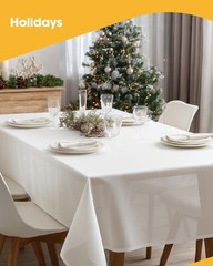 Niuara White Plastic – 4 Pack 54 108 Rectangle Disposable Tablecloths For