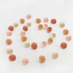 3 PCS Felt Ball Garland – 9.8 Feet 36 Balls 4 Pastel Colors Pom Pom Decorations