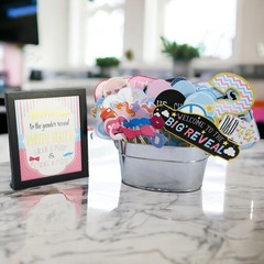 Gender Reveal Photo Booth Props – 41-pc Photobooth Kit with 8 x 10-Inch Sign,…