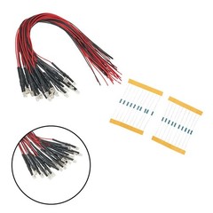 Brand New 20*LED Light Strip Warm Light 12V~18V 20*Resistor 20mA/30mA 20pcs