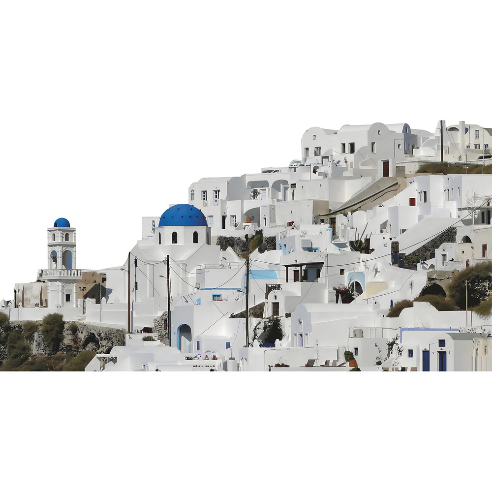 H13645 Imerovigli Village Santorini Greek Greece Island Cardboard Cutout Standee