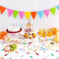 3.52 oz Rainbow Tissue Sprinkle Donut Table Confetti for Baby Shower Birthday