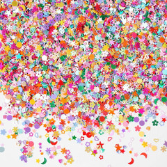 Multicolor Manicure Glitter Confetti 3.6Oz/100G, Mixed Shapes Size 2-10Mm for Pa