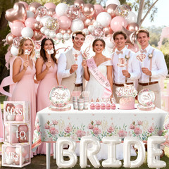 330Pcs Bridal Shower Decor Set for 25 Guests – Plates, Props, and Accessories
