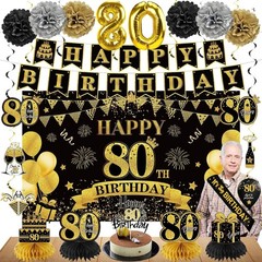 42PCS 50th Birthday Decoration Kit for Men Women, Black Gold Happy 50th Bday Ban