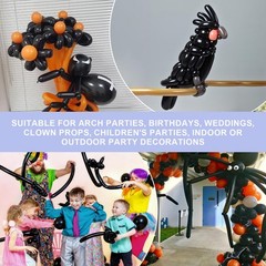260 Balloons 100 PCS Black – Premium Long Skinny Latex Balloons for Animal
