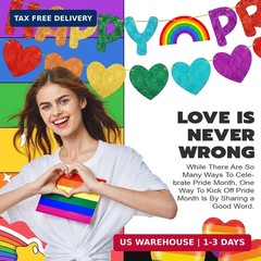 Fulmoon Pre-strung Happy Pride Banner, LGBTQ+ Sign Rainbow Party Decoration Prid