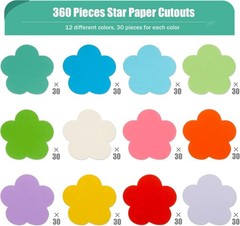 360 Pcs Spring Flowers Cutouts – Assorted Color Paper Flowers Shaped Die-Cuts…