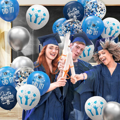 2026 Graduation Party Decorations, 70Pcs Grad Balloons Blue and White Graduation