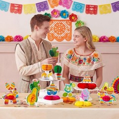 12 Pcs Cinco De Mayo Fiesta Honeycomb Centerpiece Taco Mexican Party Table Decor