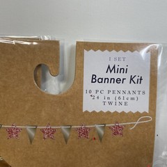Mini USA Banner Kit Red Stars & Gold Triangle 10 Pennants 24” Twine 2 Pack