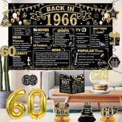 Stylish 60th Birthday Party Decorations with Paper Poms and Table Top Decor