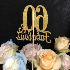 10-Pack Double Sided Rose Gold Fabulous and 60Th Birthday Centerpieces for Table
