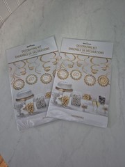 GOLDEN-60TH/HAPPY BIRTHDAY DECORATING KIT/Lot Of 2/NEW
