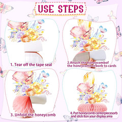 10Pcs Butterfly Party Decorations – Spring Pink Purple Butterfly Flowers Centerp