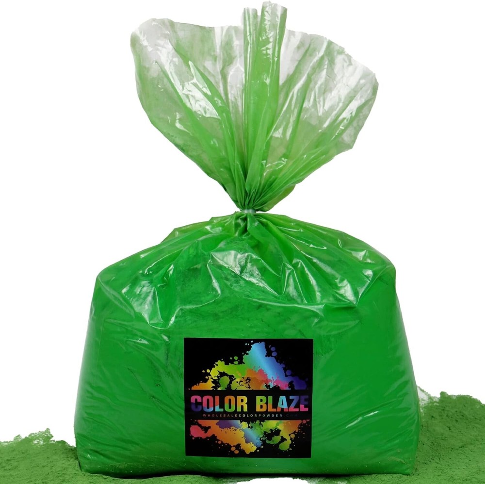 Color Blaze – 25lbs Green Colored Powder – Holi Fun Run Color War Festival Party