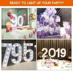 Marquee Number With Lights Foam Board Cut Out for 9th Birthday/Anniversary 3FT