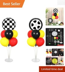 Race Car Party Balloon Stand Kit – 2 Sets with 14 Balloons for Celebrations