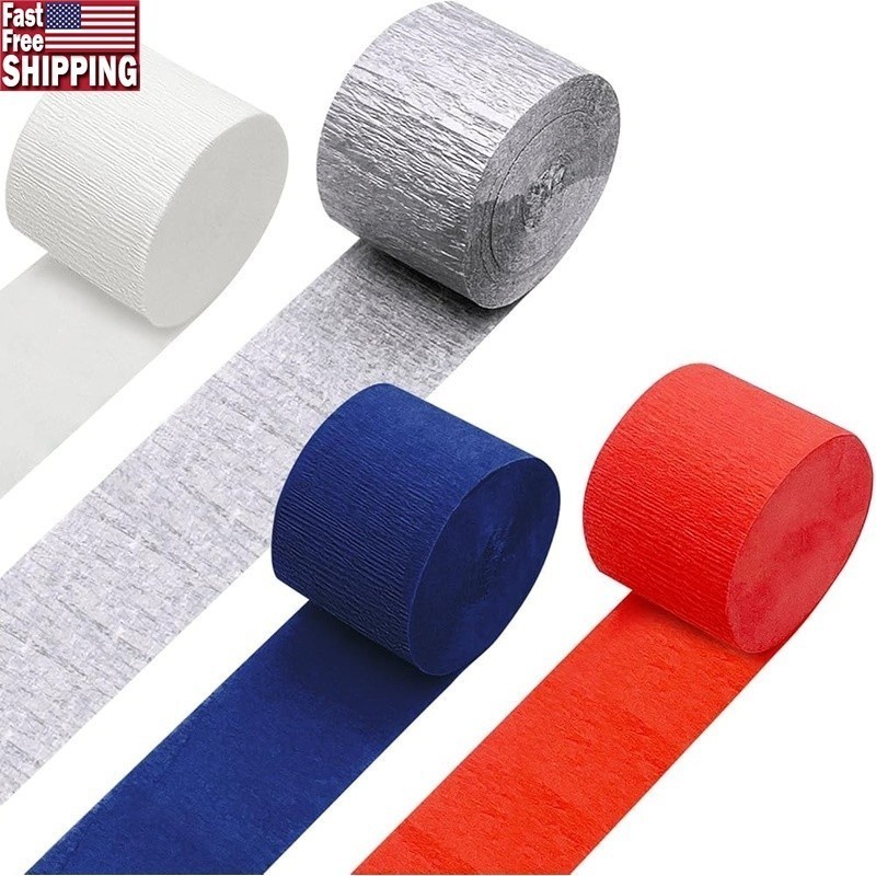 Crepe Paper Streamers 4 Rolls Party Decorations DIY Craft Supplies Holiday Use