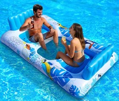 Best FluSing 2 Person Inflatable Pool Float Adult 87 x 44 Extra Large Tanning