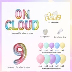 On Cloud 9 Decorations for Girls Pastel Rainbow Balloon Garland Arch Kit On C…